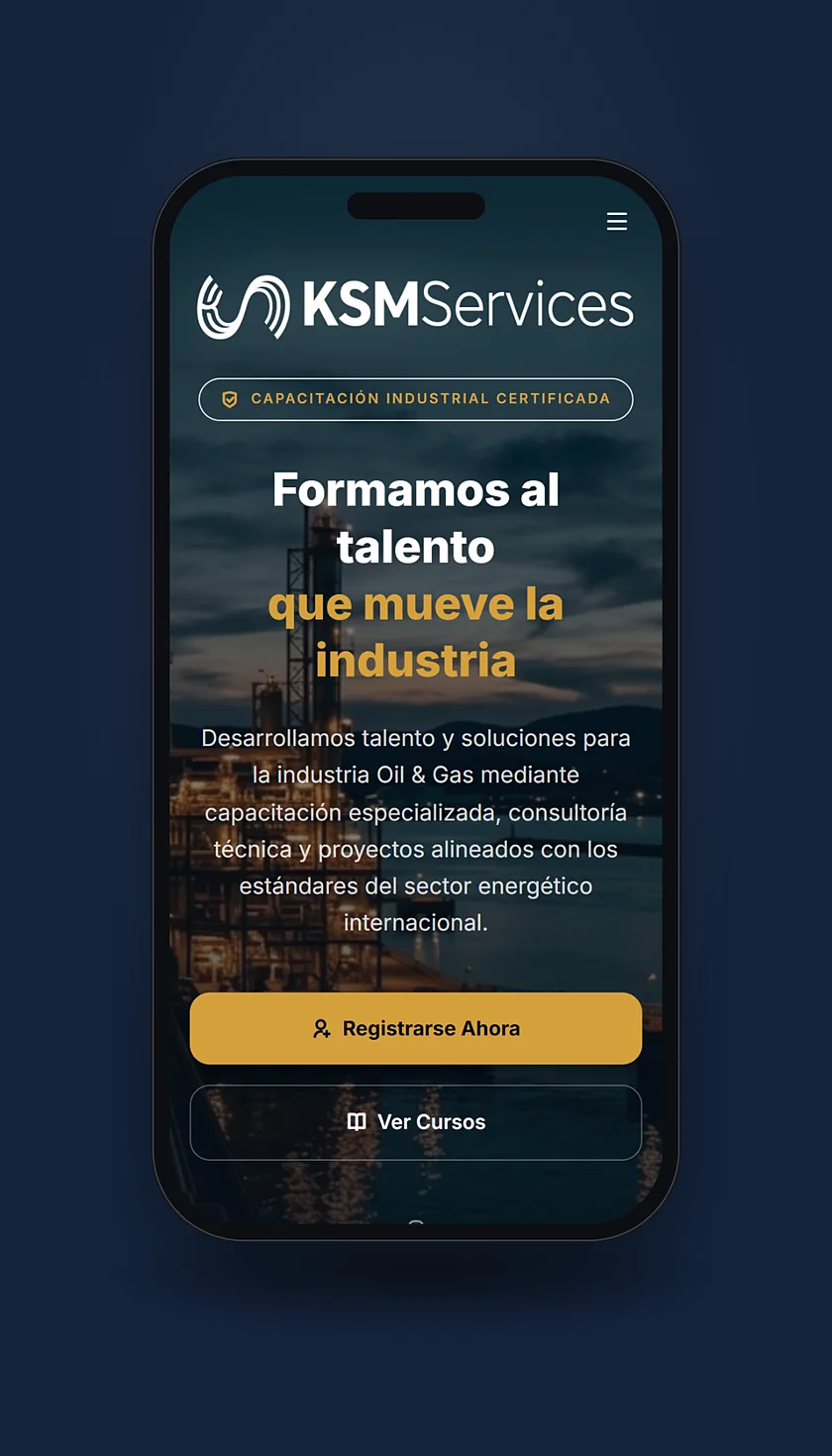 KSM Training Management System — Plataforma Web y Sitio Corporativo